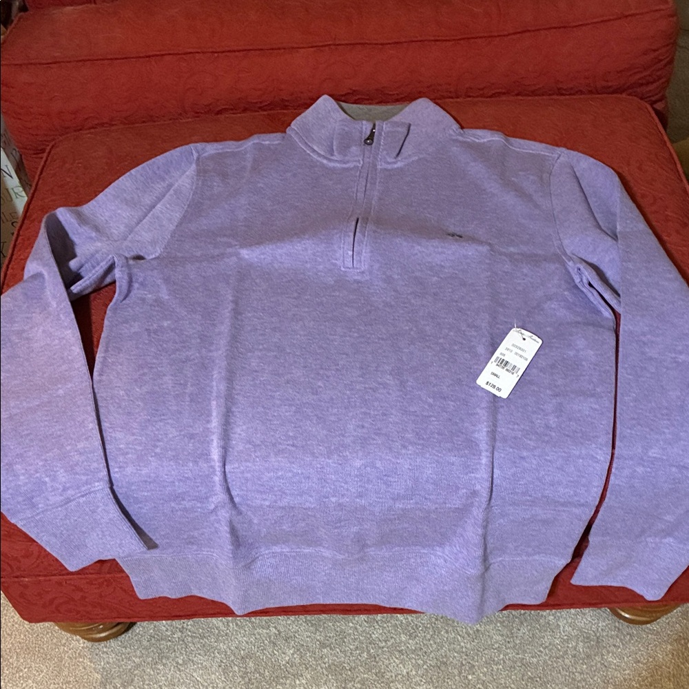 Brooks Brothers Lavender Zip-Up Sweater - Picture 4 of 6